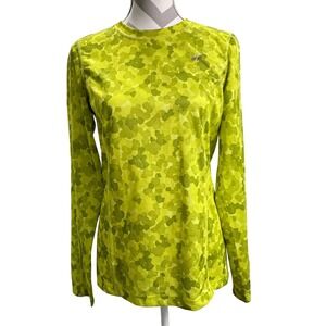 Koppen‎ Womens Long Sleeve Base Layer Performance Top Neon Green Athletic M